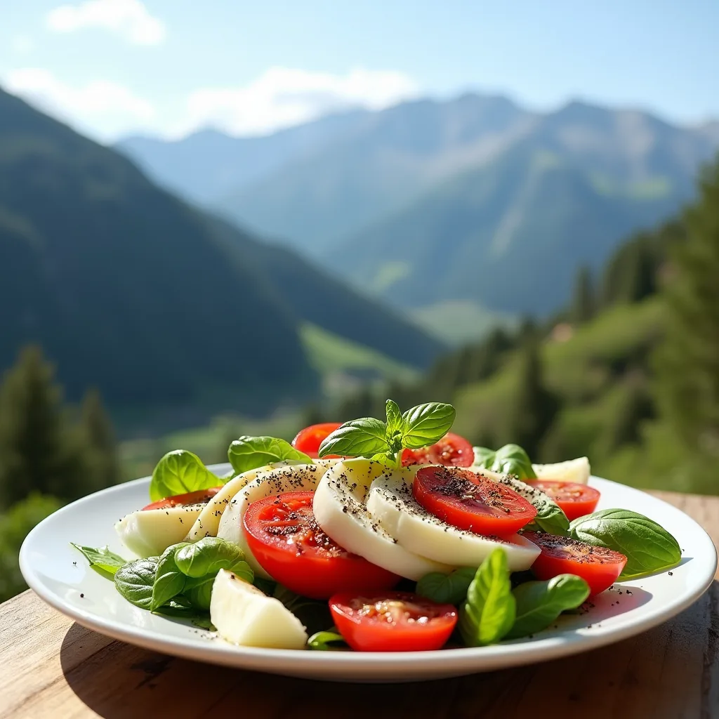 Fresh Caprese Salad: An Italian Classic Made Easy 5 caprese salad with mountains view iw3n4r8vb7rmyi7rgryt 3