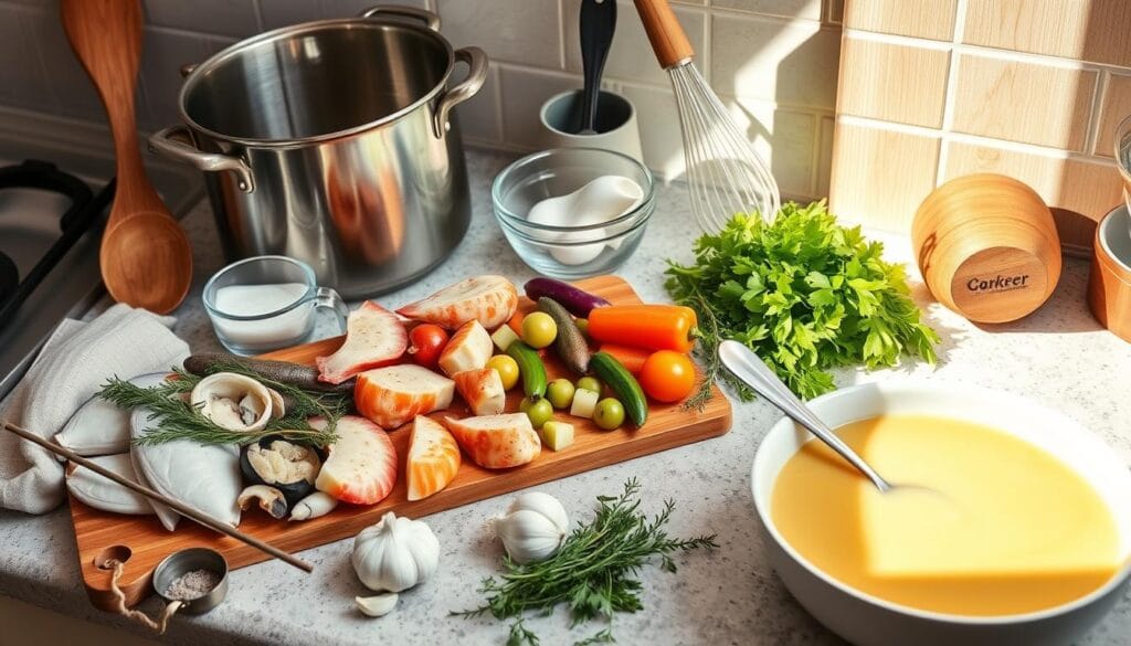 Recommended kitchen tools for seafood chowder