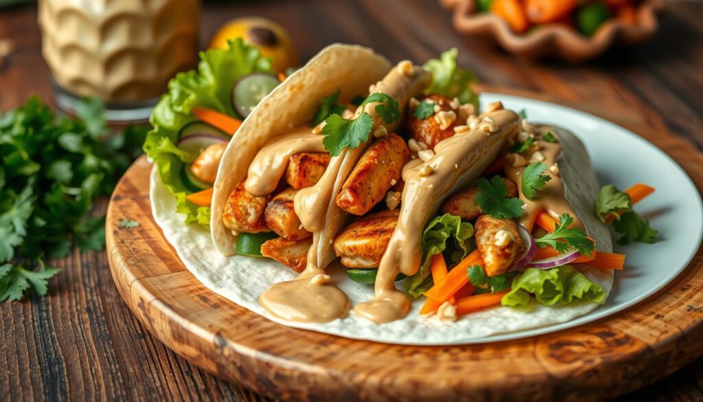 Thai chicken wraps