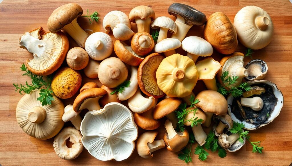 Variety of mushrooms