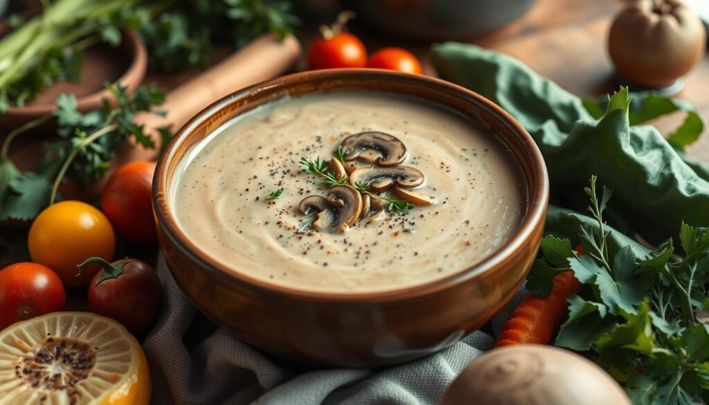 Vegetarian Creamy Mushroom Soup