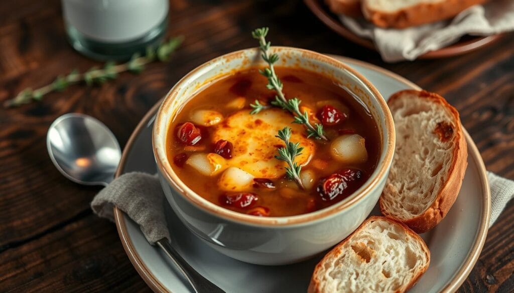 French Onion Soup Garnishing