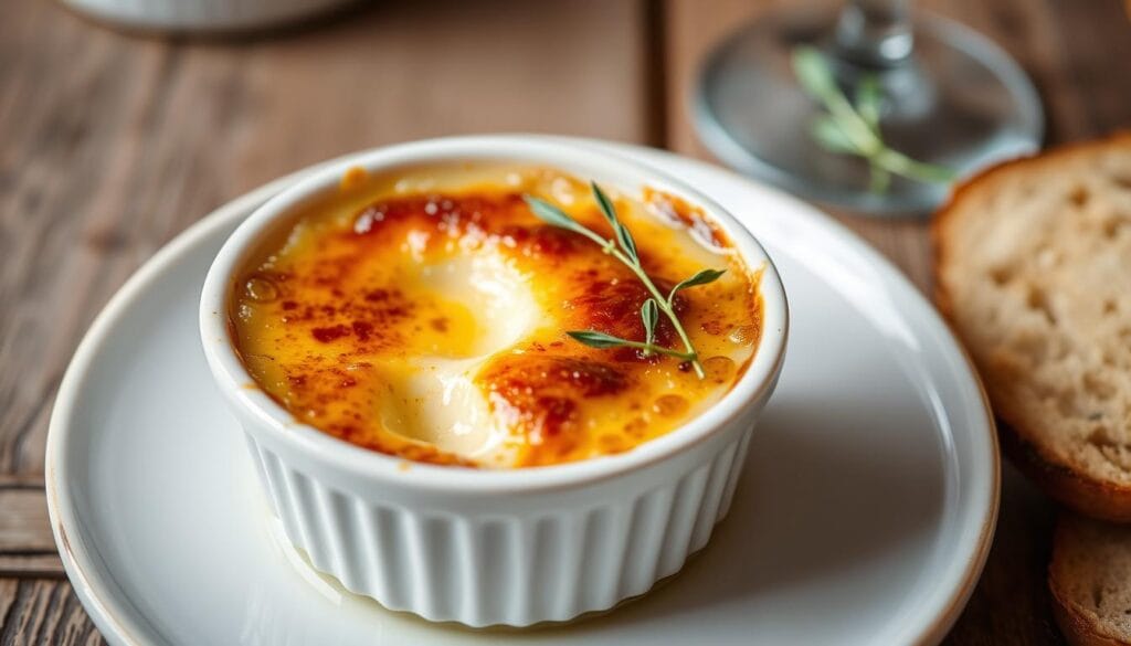 crème brûlée with crab