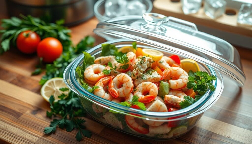 seafood salad storage