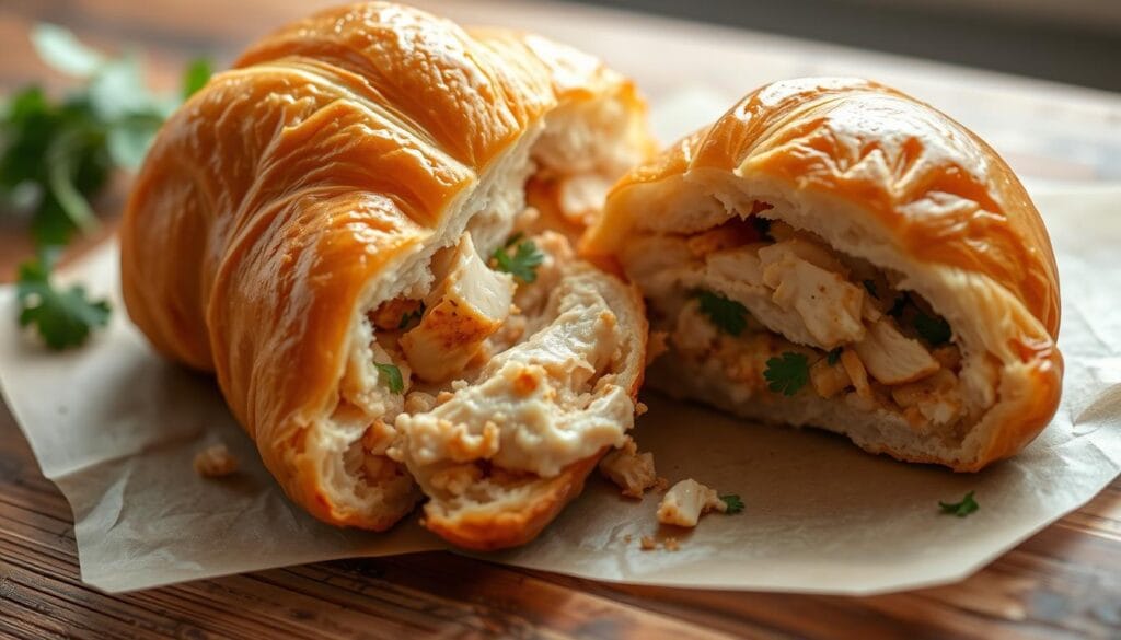 chicken-filled croissant