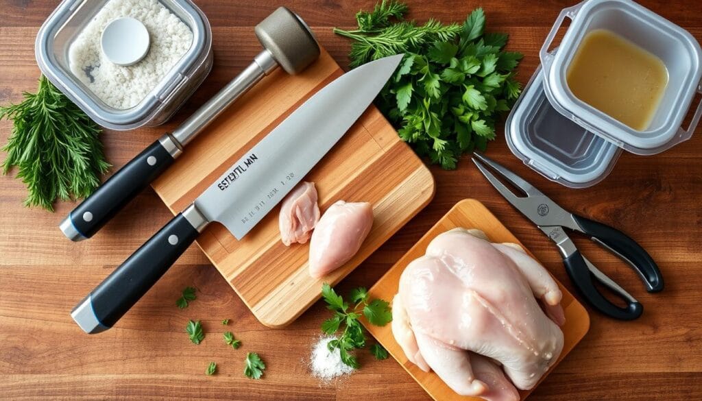 kitchen tools for chicken preparation