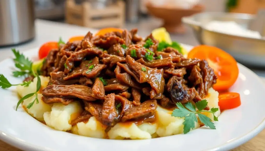 slow cooker shredded beef