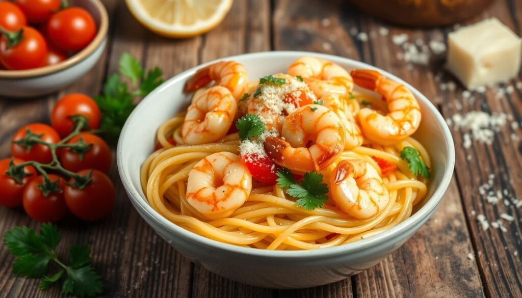 Garlic Shrimp Pasta Scampi